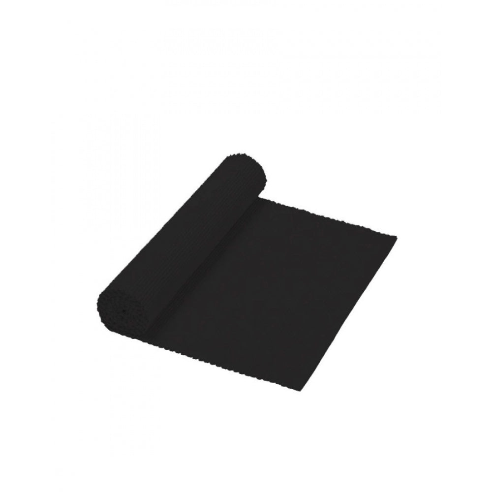 Roneclick Ribbed Cotton Place Mats Sets (Black)