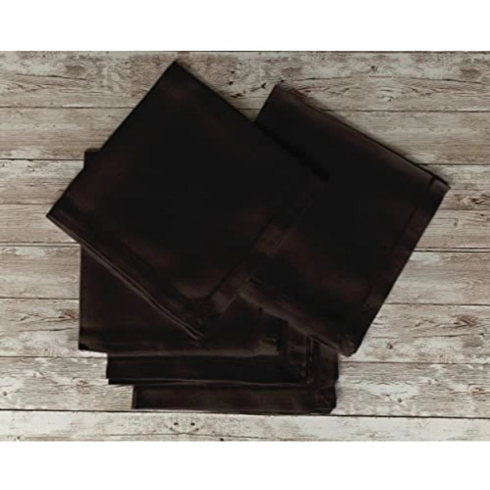 Roneclick Solid Cotton Napkins Sets (Brown)