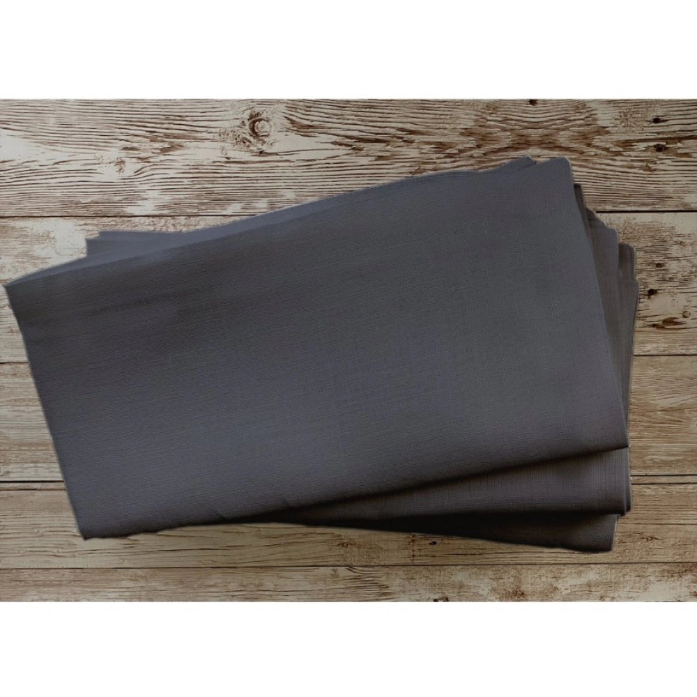 Roneclick Solid Cotton Napkins Sets (Steel Grey)