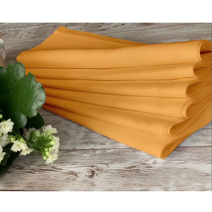 Roneclick Solid Cotton Napkins Sets (Dark Yellow)