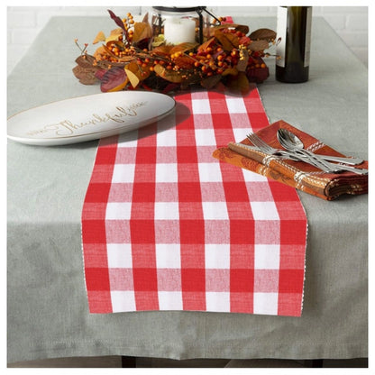 Generic Checkered Cotton Table Runners (Red)