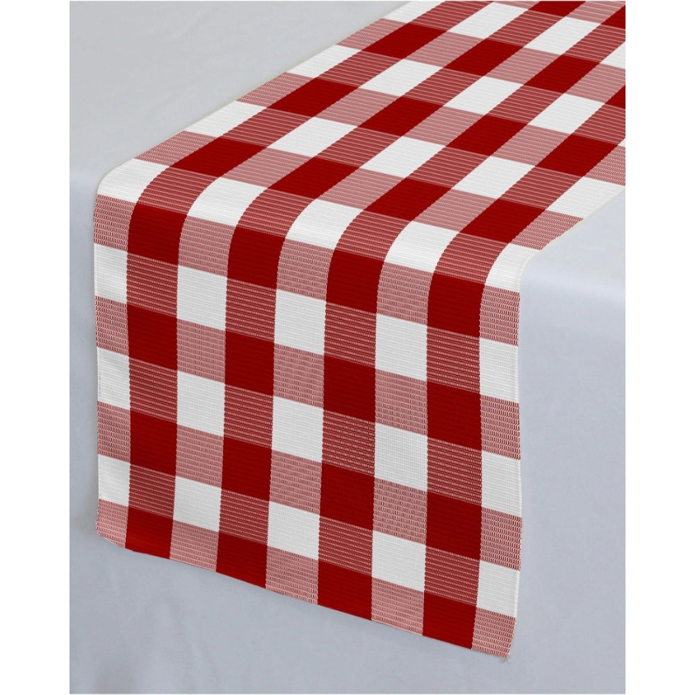 Generic Checkered Cotton Table Runners (Red)