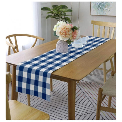 Generic Checkered Cotton Table Runners (Royal Blue)