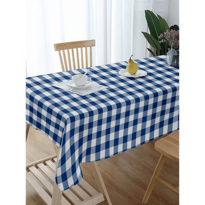 Roneclick Checked Cotton Checks Table Cloth (Blue)