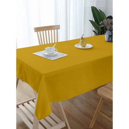 Roneclick Solid Cotton Plain Table Cloth (Dark Yellow)