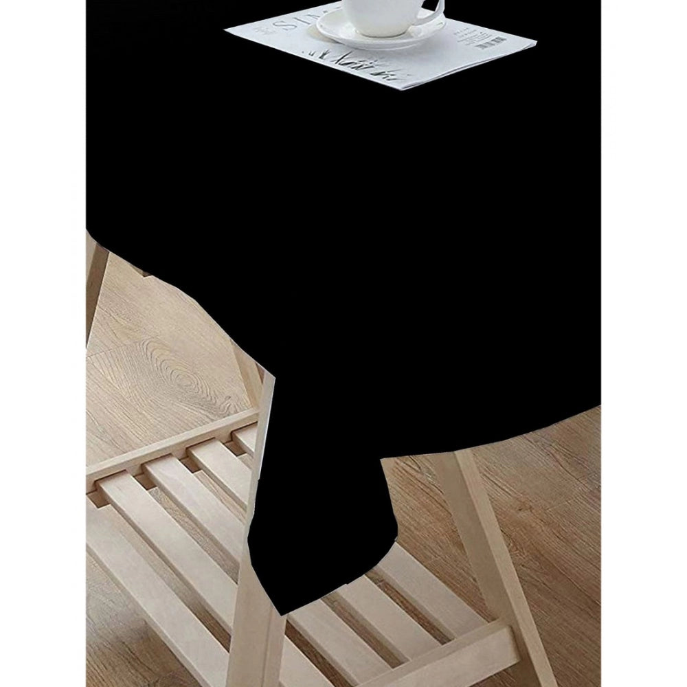 Roneclick Solid Cotton Plain Table Cloth (Black)