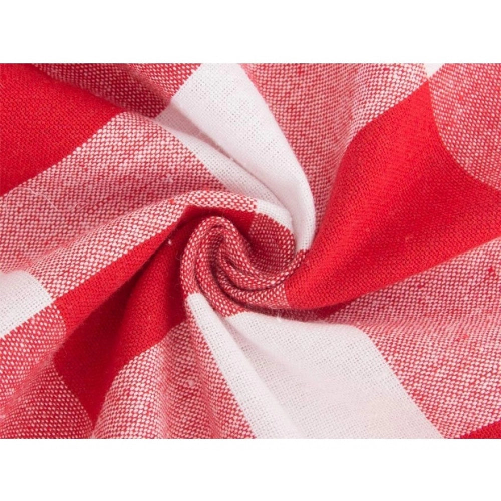 Generic Checkered Cotton Checks Table Cloth (Red)