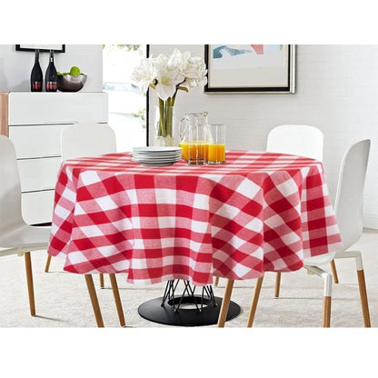 Generic Checkered Cotton Checks Table Cloth (Red)