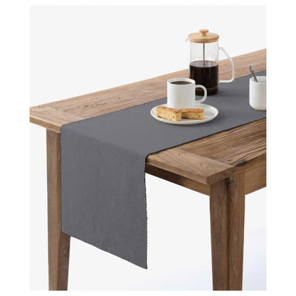 Roneclick Ribbed Cotton Table Runners (Grey)