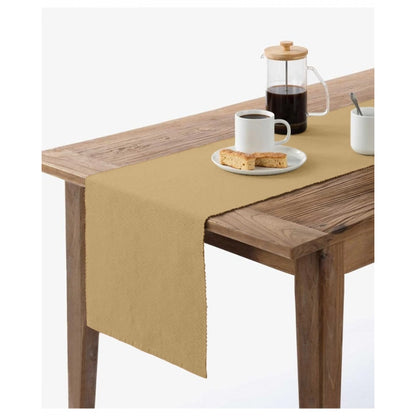 Roneclick Ribbed Cotton Table Runners (Beige)