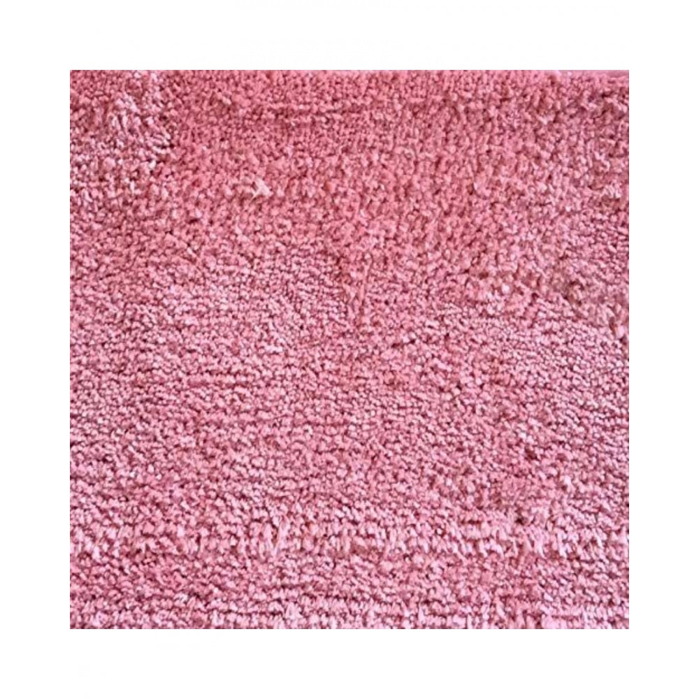 Roneclick Solid Polyester Bathmat (Pink)