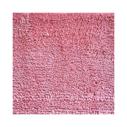 Roneclick Solid Polyester Bathmat (Pink)