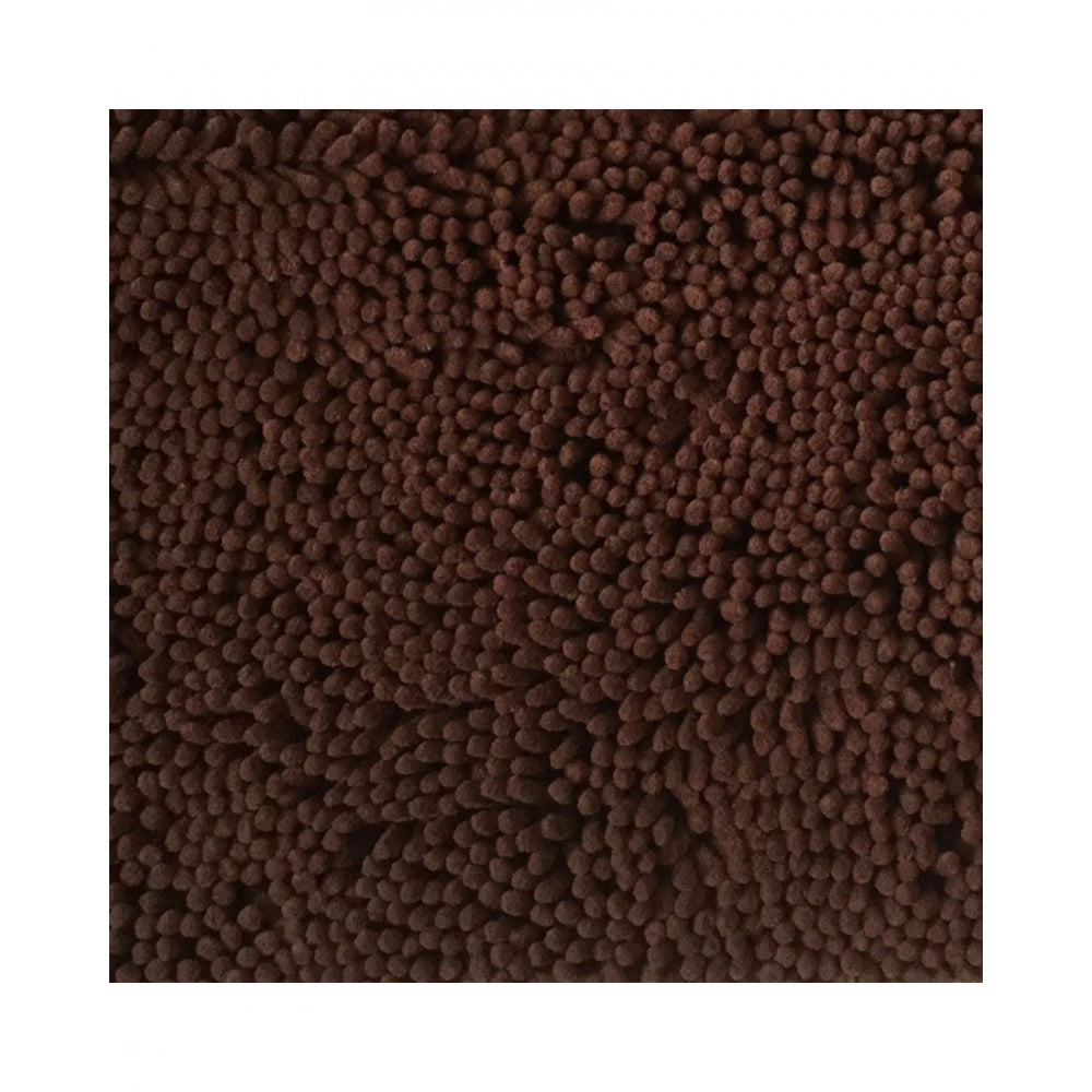 Roneclick Solid Polyester Bathmat (Brown)