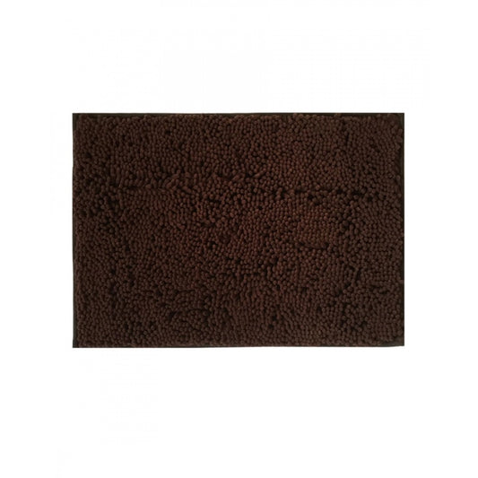 Roneclick Solid Polyester Bathmat (Brown)