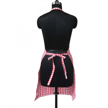 Roneclick Checked Cotton Aprons (Pink)