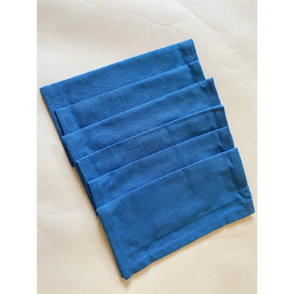 Roneclick Solid Cotton Napkins Sets (Blue)