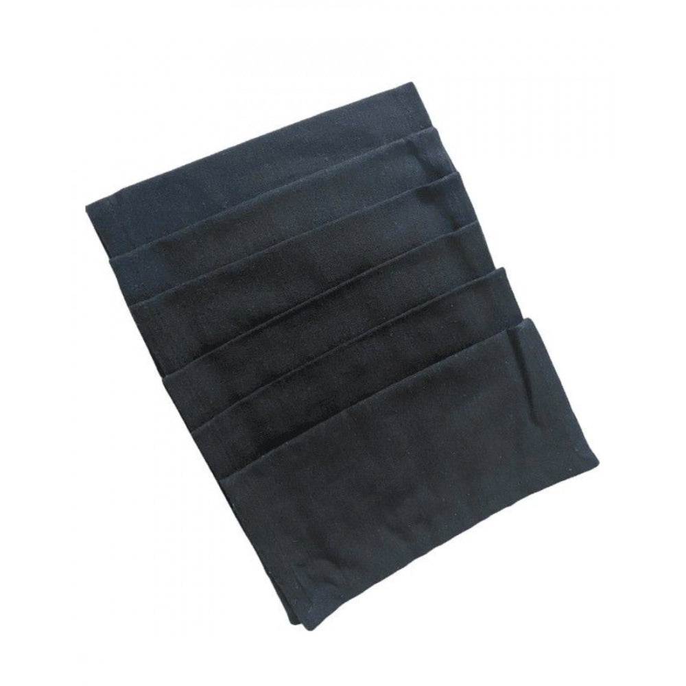 Roneclick Solid Cotton Napkins Sets (Black)