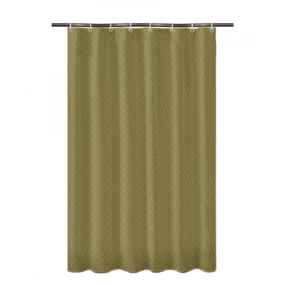 Roneclick Waves Polyester Plain Shower Curtains with Plastic Eyelets (Light Green)