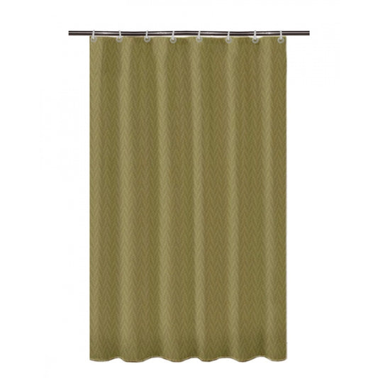 Roneclick Waves Polyester Plain Shower Curtains with Plastic Eyelets (Light Green)