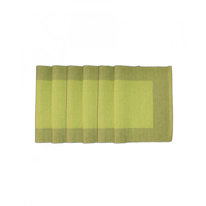 Roneclick Ribbed Cotton Place Mats Sets (Green)