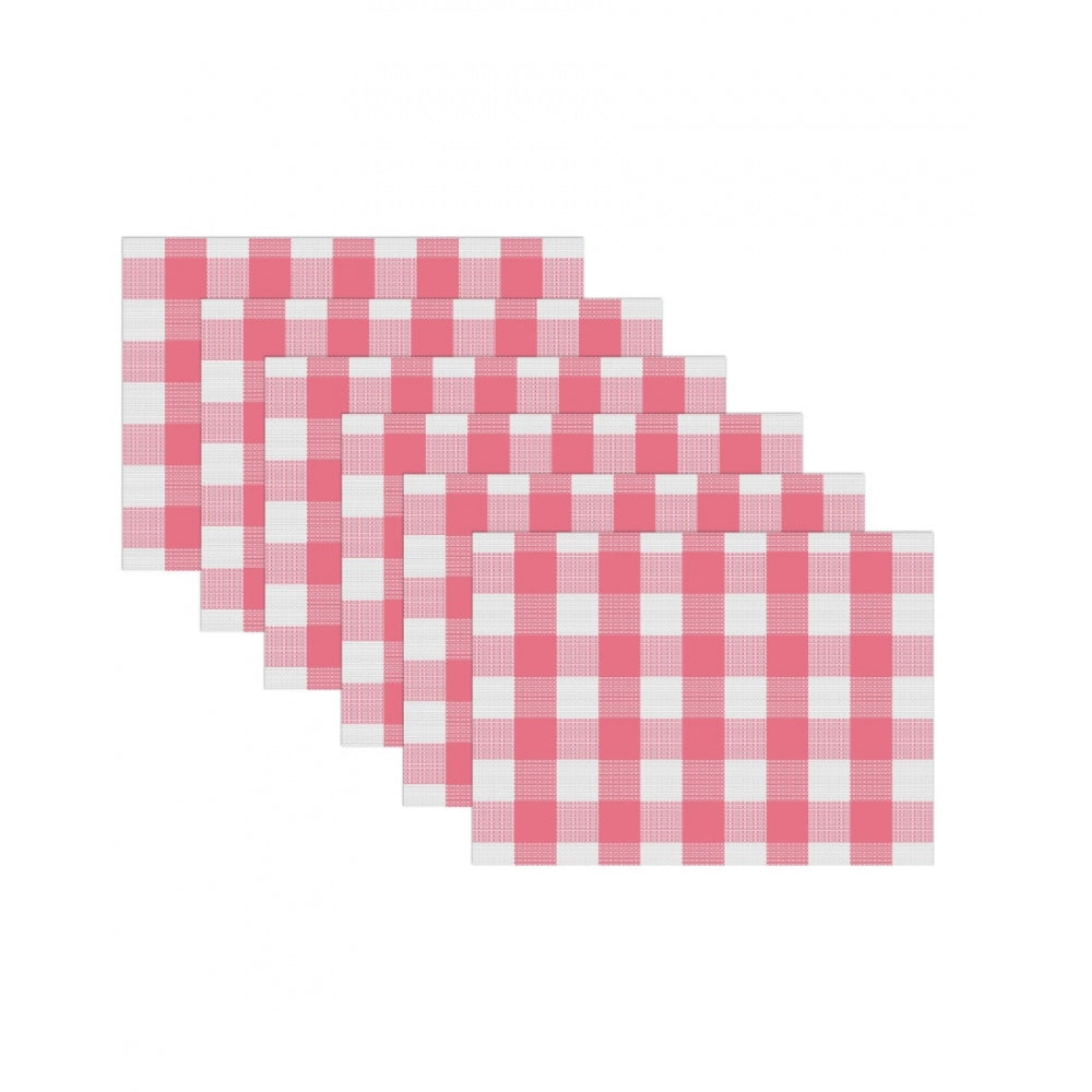 Generic Checkered Cotton Place Mats Sets (Pink &amp; White)