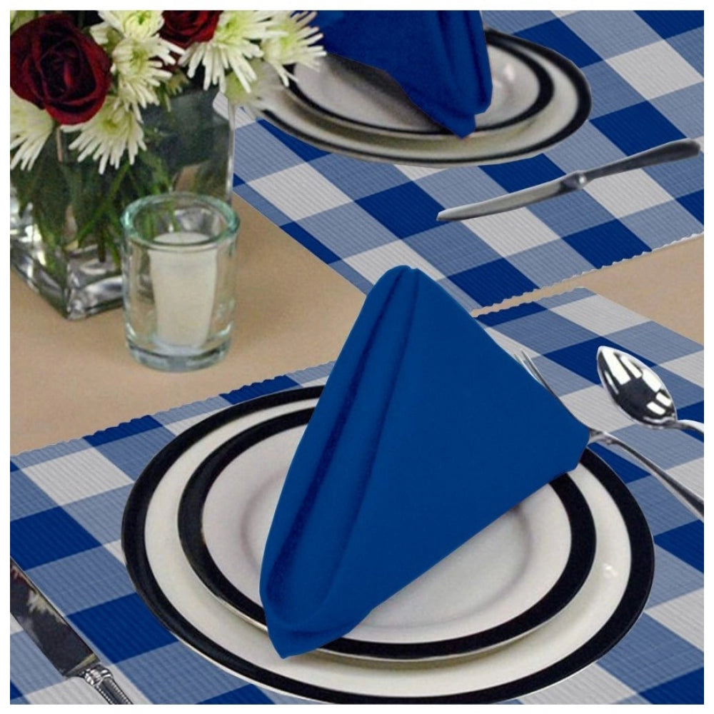 Generic Checkered Cotton Place Mats Sets (Royal Blue)