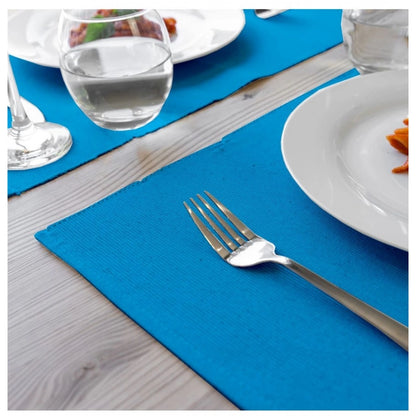 Roneclick Solid Cotton Place Mats Sets (Turquoise Blue)