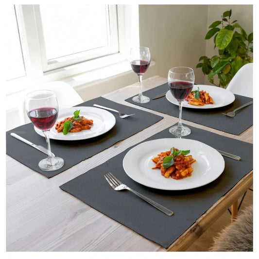 Roneclick Solid Cotton Place Mats Sets (Grey)