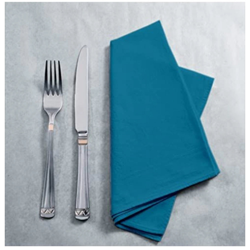 Roneclick Solid Cotton Napkins Sets (Turquoise green)