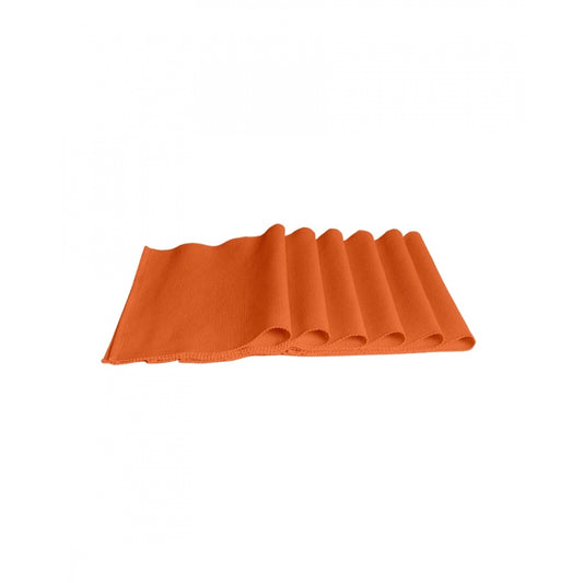 Roneclick Ribbed Cotton Place Mats Sets (Orange)