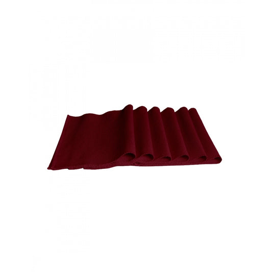 Roneclick Ribbed Cotton Place Mats Sets (Maroon)