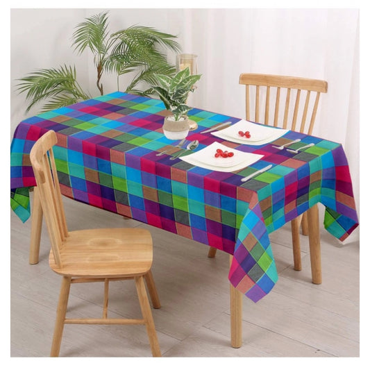 Generic Checkered Cotton Checks Table Cloth (Multicolor)