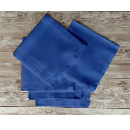 Roneclick Solid Cotton Napkins Sets (Royal Blue)