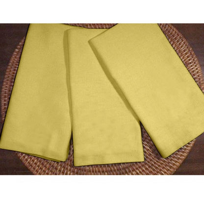 Roneclick Solid Cotton Napkins Sets (Yellow)