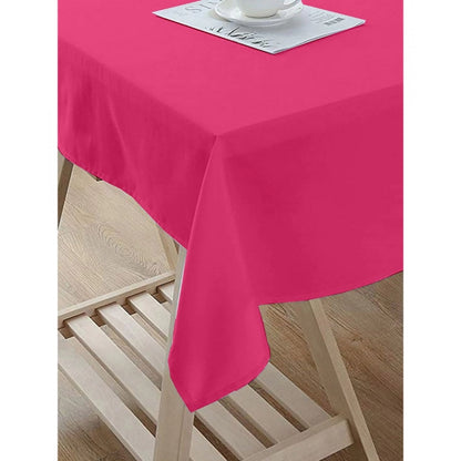 Roneclick Solid Cotton Plain Table Cloth (Pink)