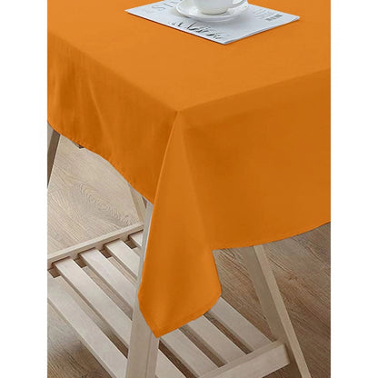 Roneclick Solid Cotton Plain Table Cloth (Orange)