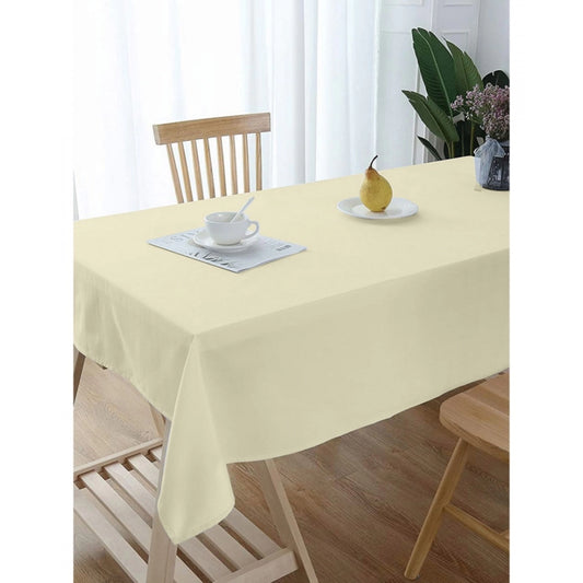 Roneclick Solid Cotton Plain Table Cloth (Beige)