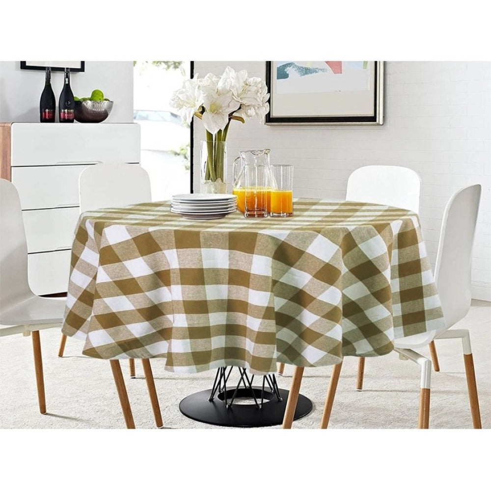 Generic Checkered Cotton Checks Table Cloth (Beige)