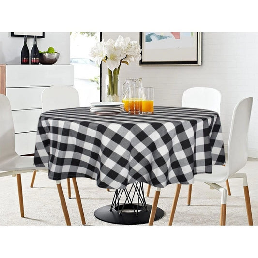 Generic Checkered Cotton Checks Table Cloth (Black)