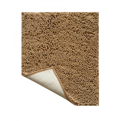 Roneclick Solid Polyester Bathmat (Beige)