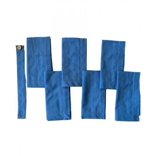 Roneclick Solid Cotton Napkins Sets (Blue)