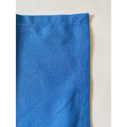 Roneclick Solid Cotton Napkins Sets (Blue)