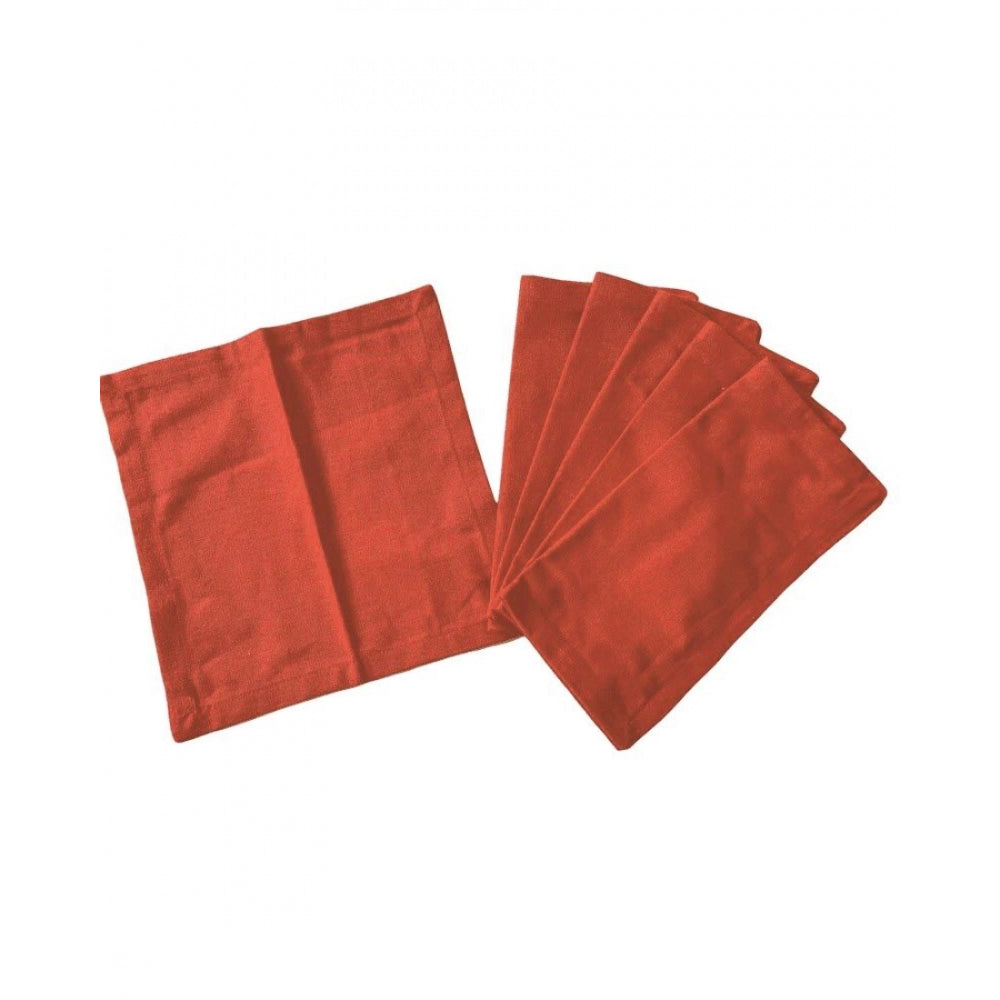 Roneclick Solid Cotton Napkins Sets (Dark Pink)