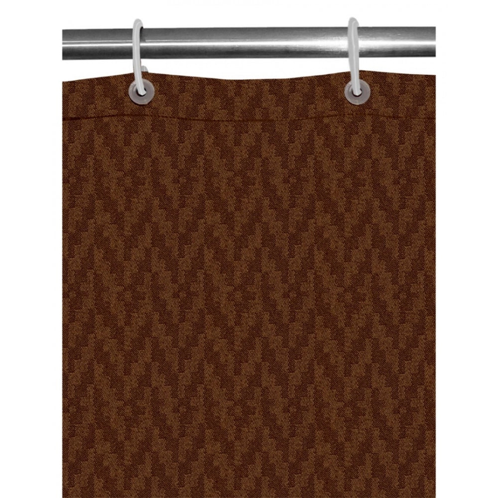 Roneclick Waves Polyester Plain Shower Curtains with Plastic Eyelets (Dark Brown)