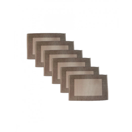 Roneclick Ribbed Cotton Place Mats Sets (Beige)