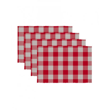 Generic Checkered Cotton Place Mats Sets (Red)