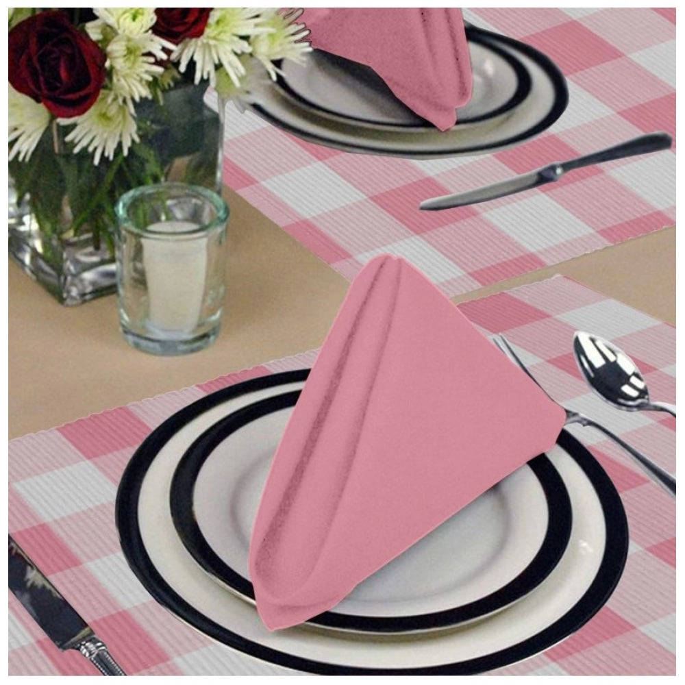 Generic Checkered Cotton Place Mats Sets (Pink)