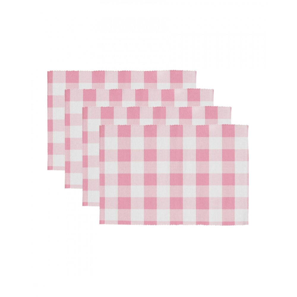 Generic Checkered Cotton Place Mats Sets (Pink)