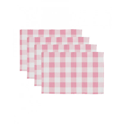 Generic Checkered Cotton Place Mats Sets (Pink)