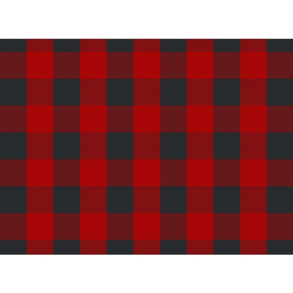 Roneclick Checked Cotton Place Mats Sets (Red &amp; Black)